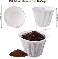 Vista 2 de Filtros de café de papel desechables, filtros de papel K Cup para tazas reutilizables, cápsulas de café K-Cup, se adaptan a todas las marcas