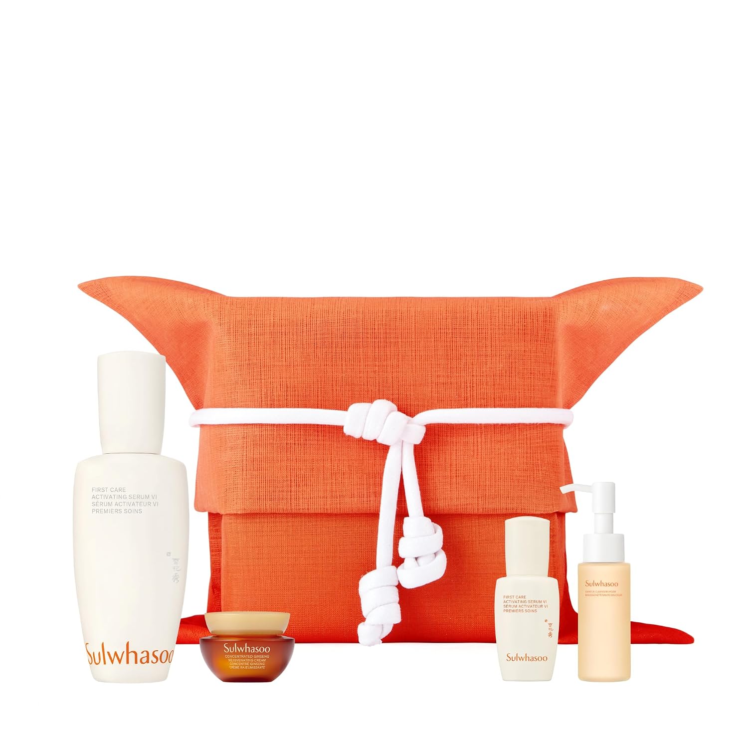 Sulwhasoo First Care Activating Serum 90ml Set | 4-Piece Preventative Care Set | Streghtens Skin Barrier and Visibly Improves Wrinkles | Jihambo Wrapped | Korean Skincare