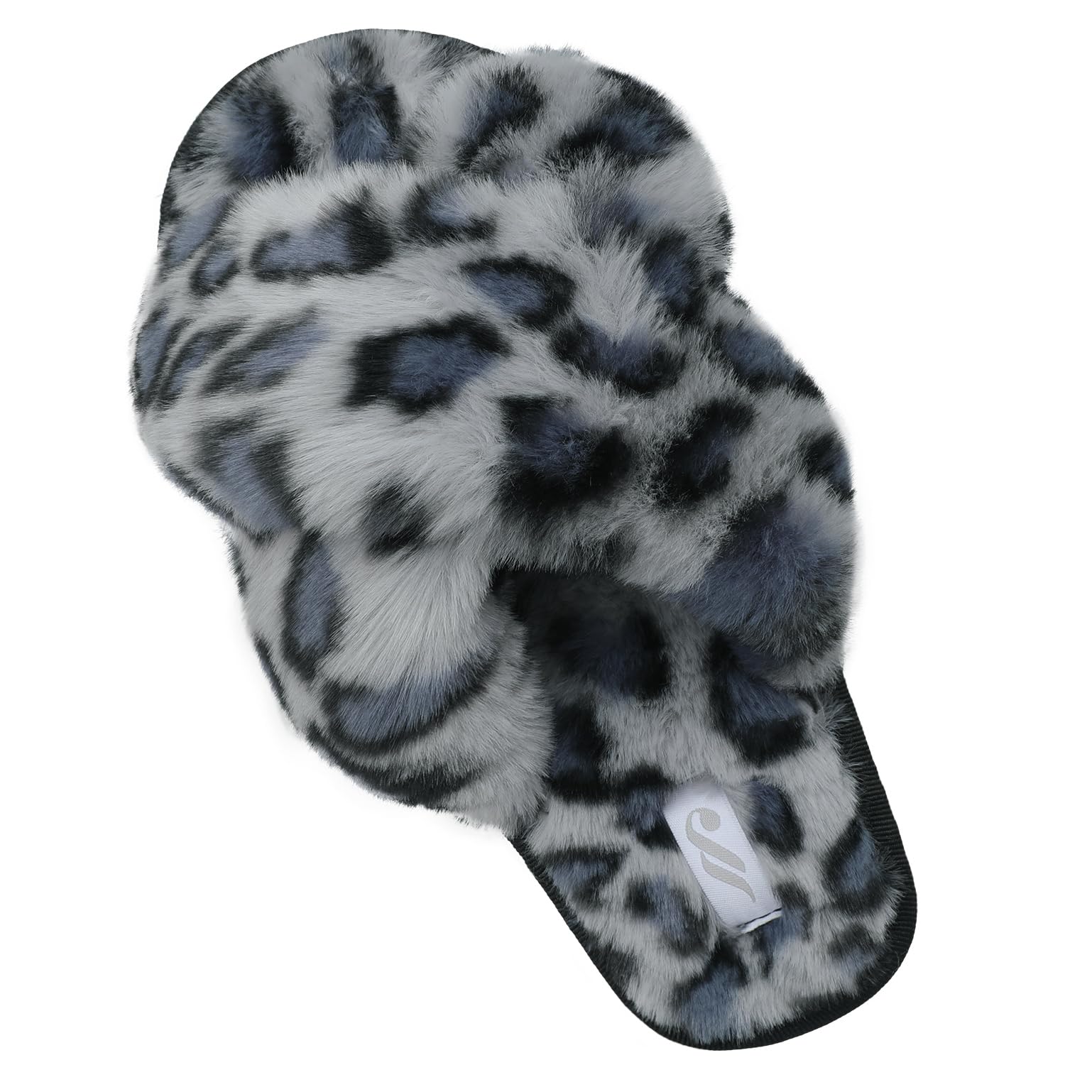 JIASUQI Women's Open Toe Slippers Fuzzy Fluffy House Slippers for Women Cozy Criss Cross Furry Slides Slippers