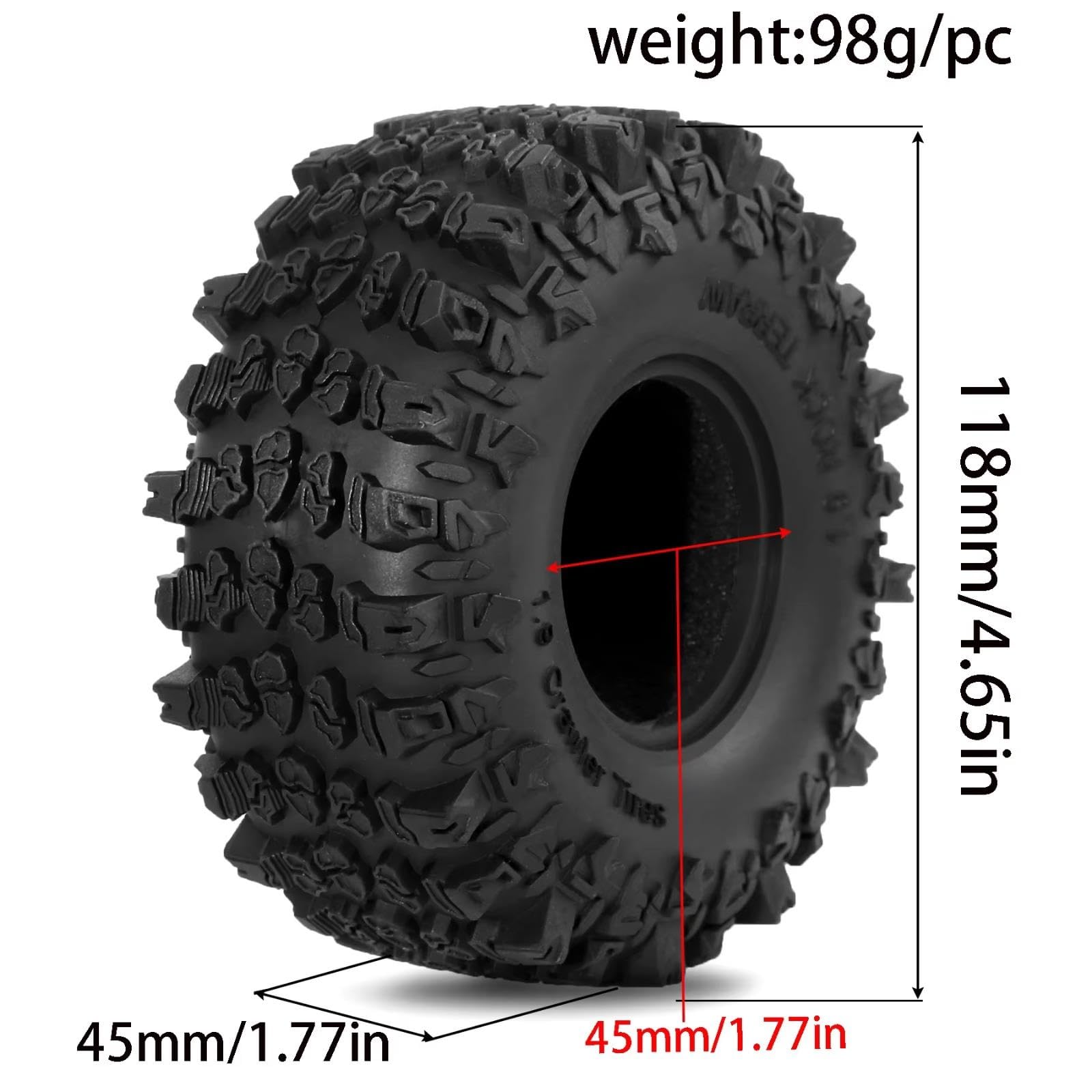 Neumático 1,9Pulgada Modificado para Traxxas para Trx4 D90 para Redcat 1/10