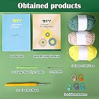 Vista 6 de XANGNIER Kit de inicio de ganchillo con tutoriales en video paso a paso, gancho, accesorios, kit de principiantes para aprender a ganchillo