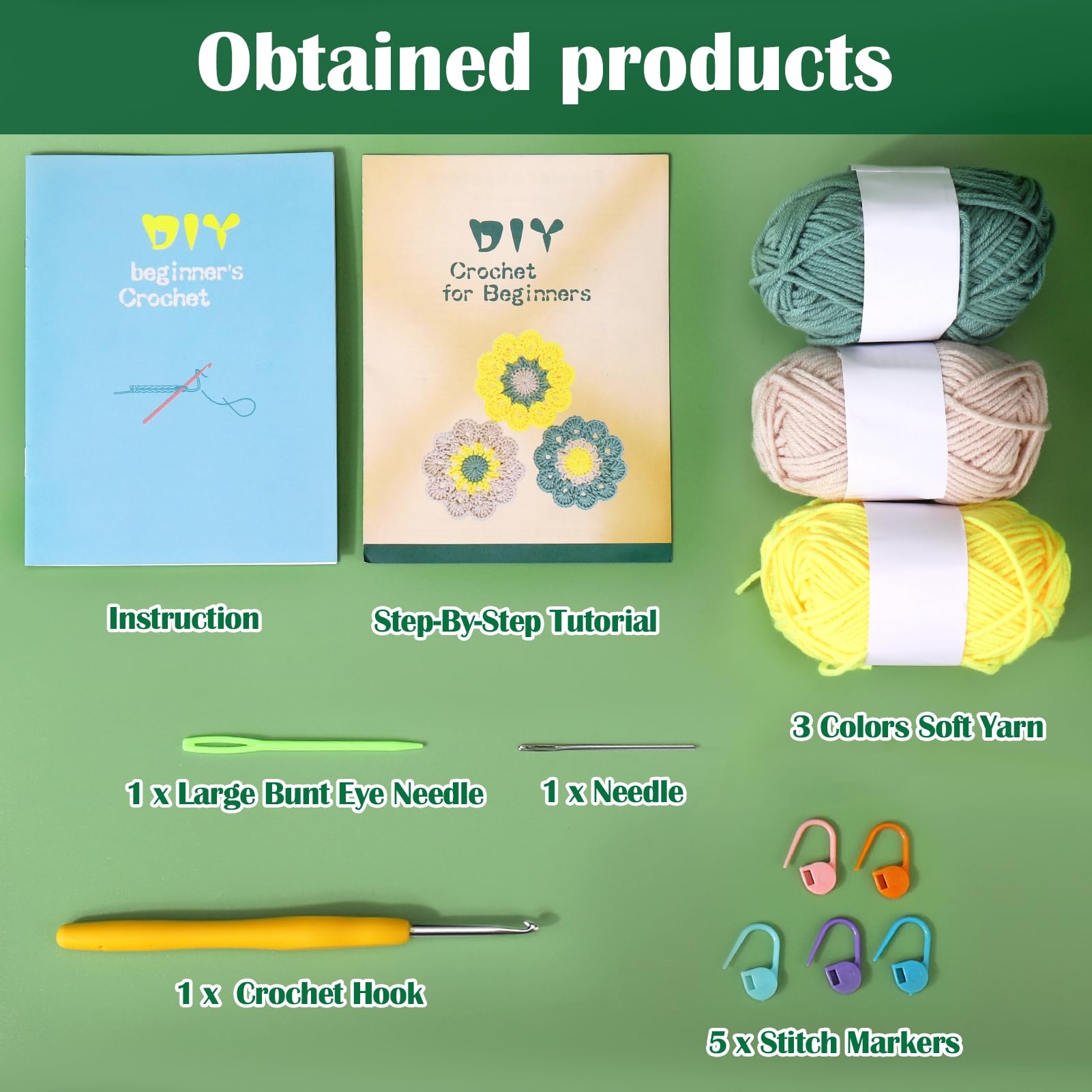 XANGNIER Crochet Starter Kit with Step-by-Step Video Tutorials, Hook, Accessories, Learn to Crochet Beginner Kit for Adults and Kids, DIY Arts & Crafts - Image 6