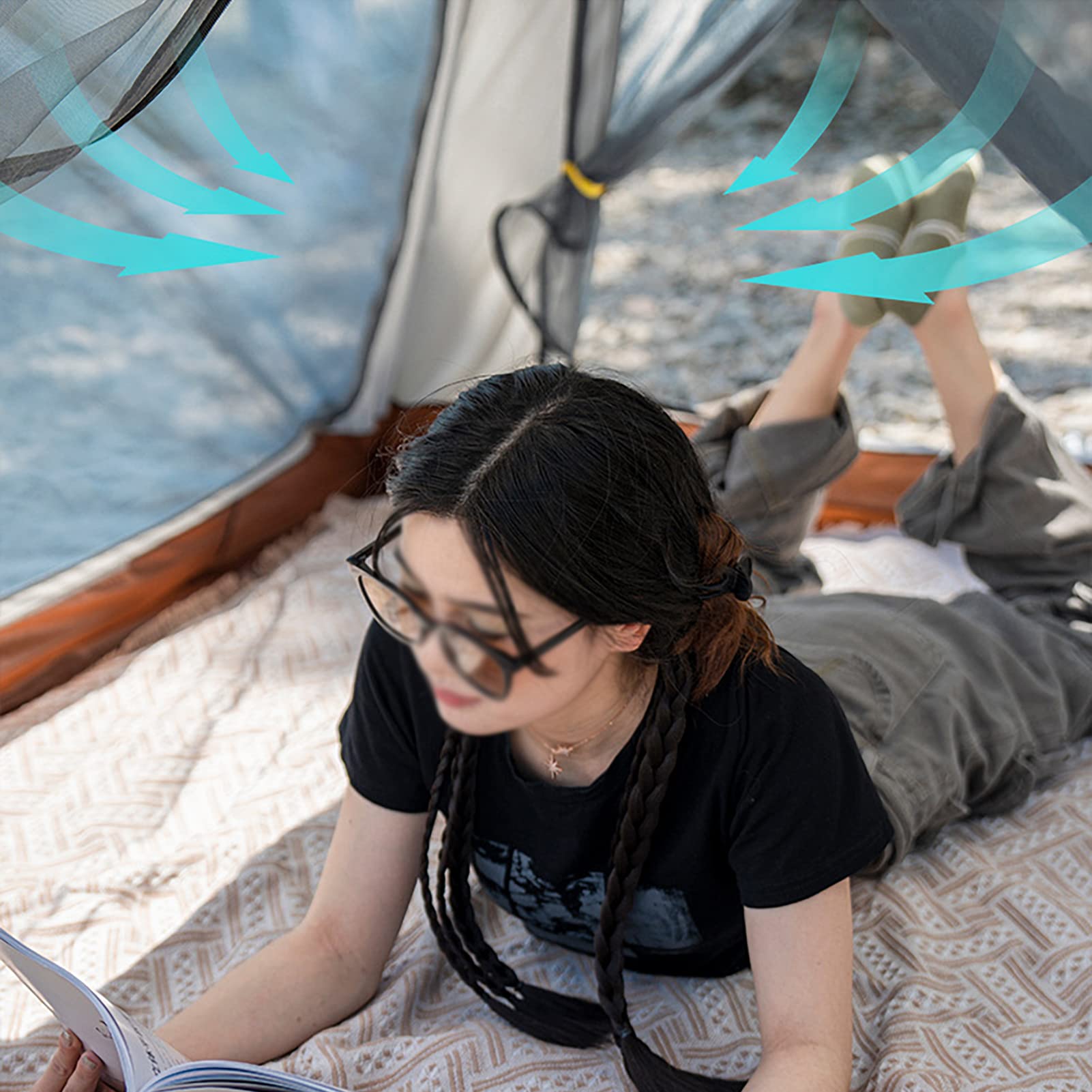 HUHJYUGE Wurfzelt 3-4 Personen Wasserdicht, Campingzelt Winddicht Sonnenschutz, Kuppelzelt Tragbar Geräumiges, Strandzelt Pop Up mit Veranda, für Wandern, Trekking, Picknick, Garten