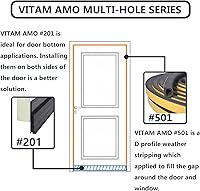 Vista 6 de Burlete para puertas y ventanas, 18 pies, sellado autoadhesivo de gran espacio (de 5/16 a 15/32 pulgadas), fácil de cortar a medida