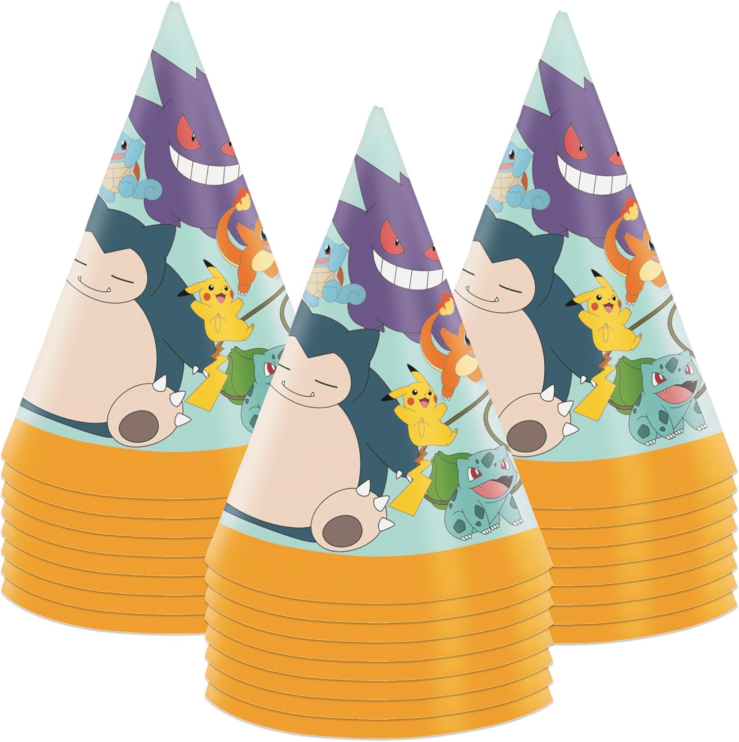 Unique Pokémon Party Supplies | Party Hats 24 Pack | Officially Licensed | Party Hats | Birthday Party Favors For Kids, Boys, Girls, Classroom Celebrations, Photo Booth Props
