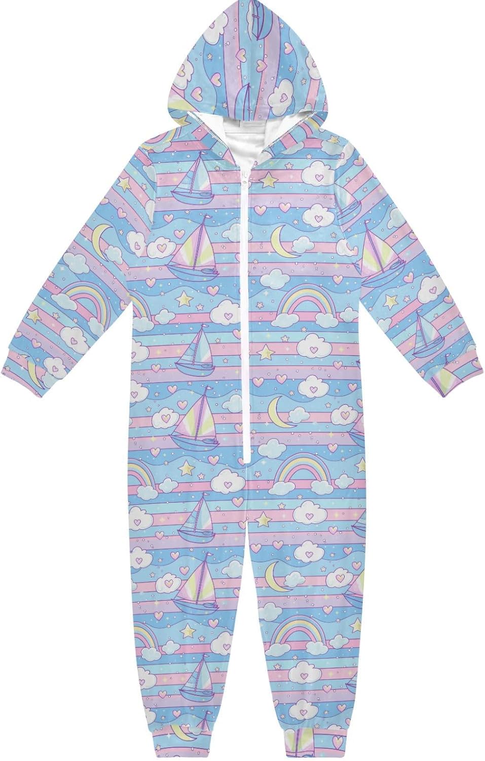 Sleepwear Holiday Pajamas Soft Cozy Hooded One-Piecing Sleeper Loungewear for Christmas Home 4-14Y