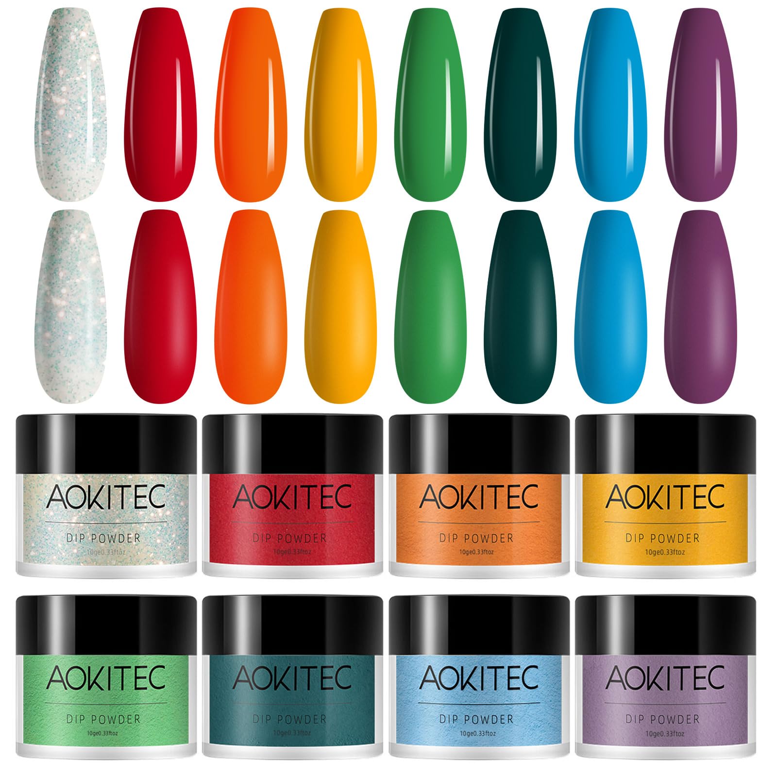 Aokitec 8 Colors Dip Powder Set