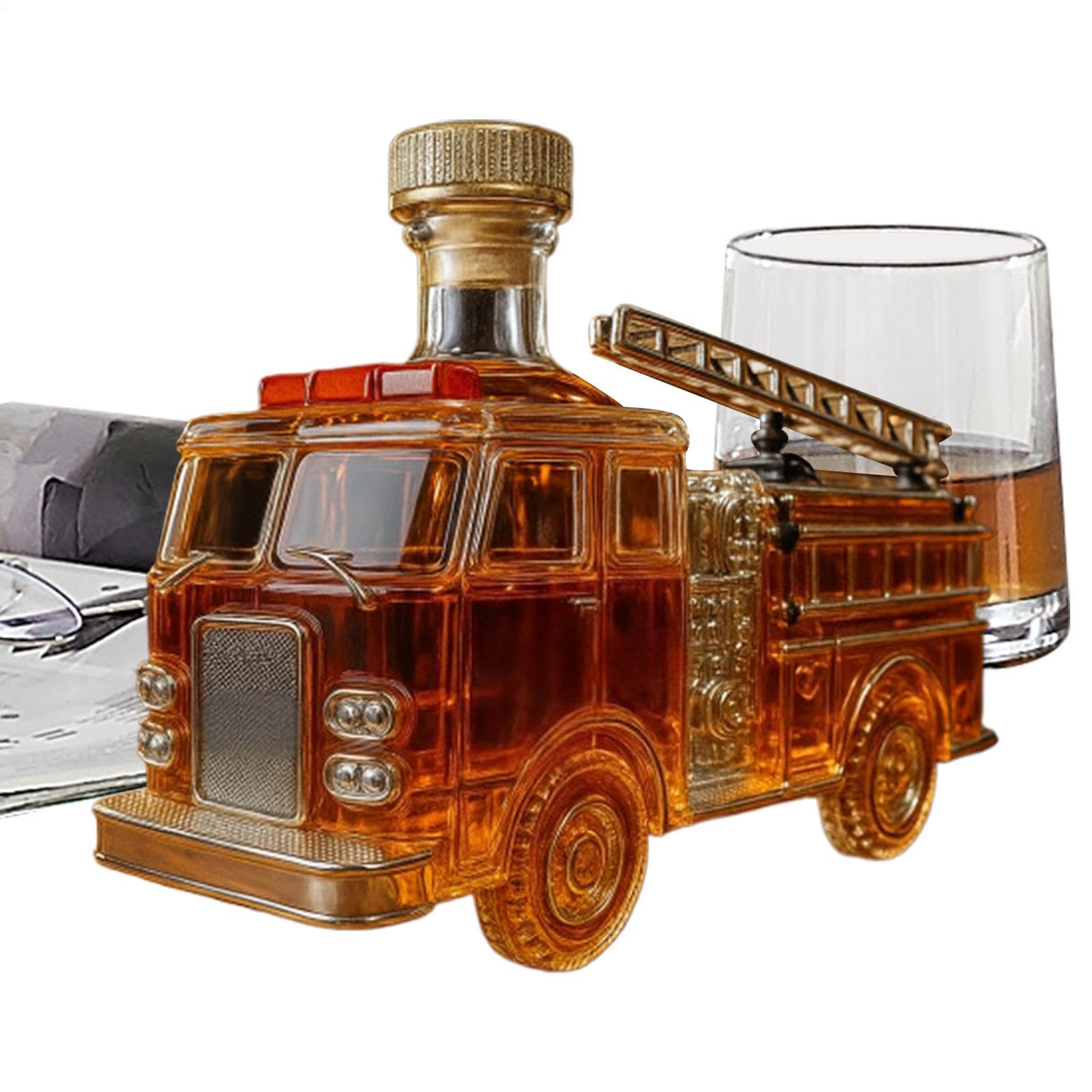 Butelki na whisky, 300 ml, karafka barowa w kształcie wozu strażackiego, szklane karafki na alkohol, na koktajl, do domu, na wesele, przyjęcie świąteczne, do restauracji