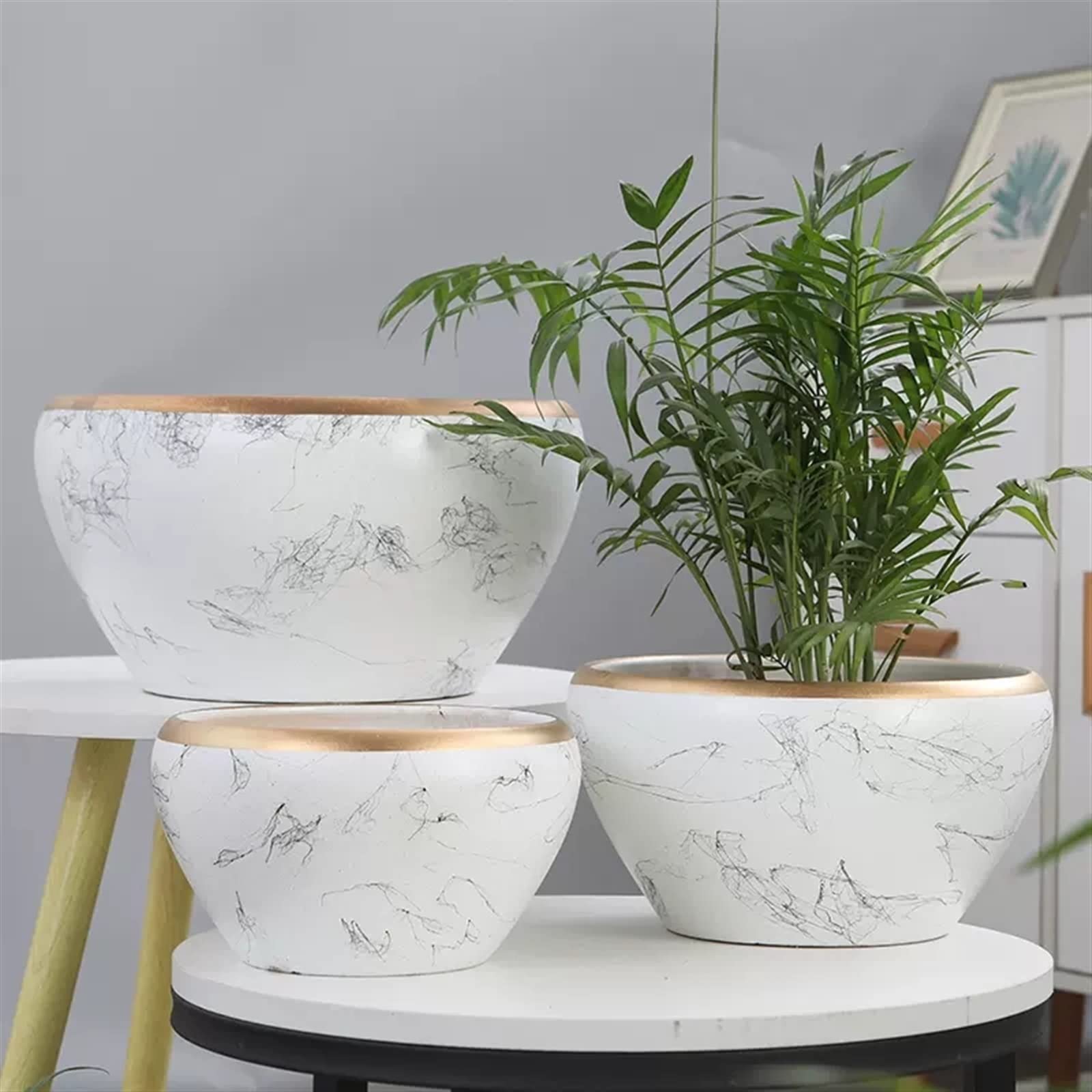 Doniczka Okrągłe ozdobne doniczki, doniczka z otworami drenażowymi, ceramiczne doniczki ogrodowe na rośliny doniczkowe/na zewnątrz Doniczki na kwiaty (Size : 14CM)