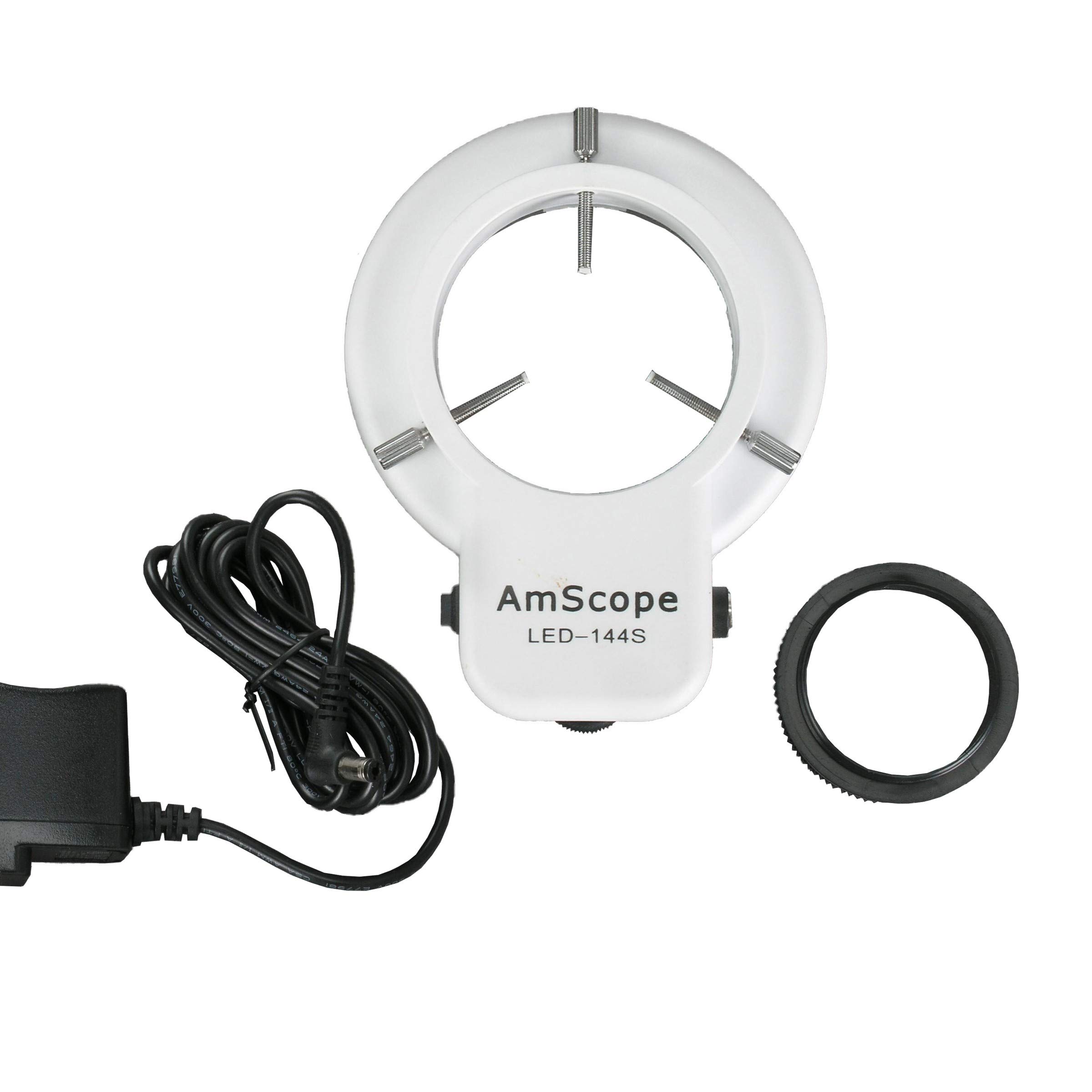 AmScope SM-1BSX-144S Super-Weitfeld-Sezierzoom-Stereomikroskop mit 144-LED-Ringlicht, 3.5X-45X, Weiß
