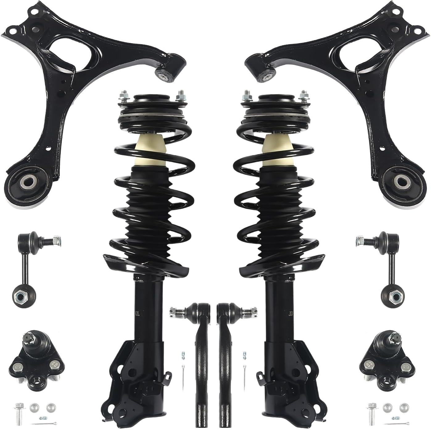 10PC Front Strut Kit Fit For Honda Civic 2006 2007-2011 2 Front Lower Control Arms 2 Strut Shocks 2 Ball Joint 2 Tie Rod 2 Sway Bar End Link Suspension Kit Replacement 172287 172286 K620382 K620383