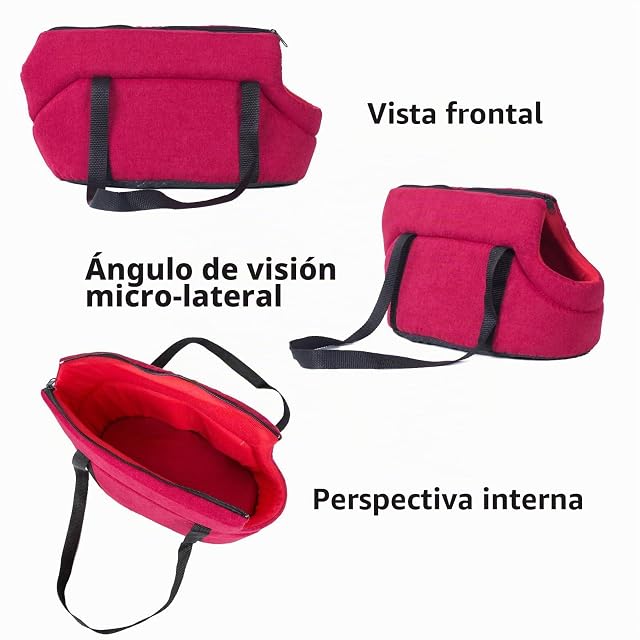 Foto 6 de 6 de PETCUTE Bolsos para Perros Pequeños Bolso Transporte Perro Gatos Bolso para Mascotas transportines para Perros