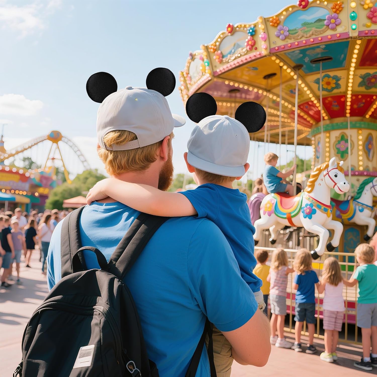 Magnetic Mouse Ears for Hats, Removable Magnet Minni Ear for Cap, Clip-On Hat Accessory,Theme Park Gifts