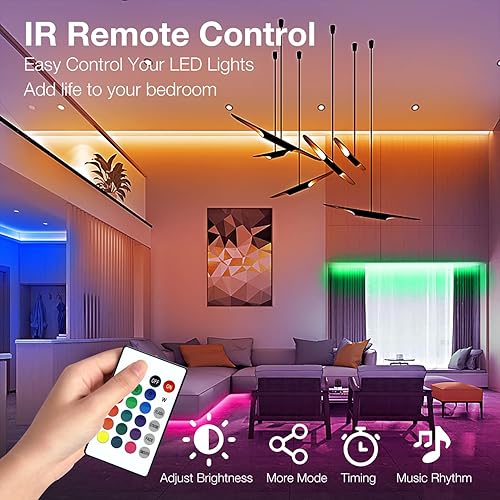 Miniatura 3 de DAYBETTER Tira de luces LED de 400 pies, luz inteligente con control remoto de aplicación, luces LED RGB para dormitorio, sincronización de música,