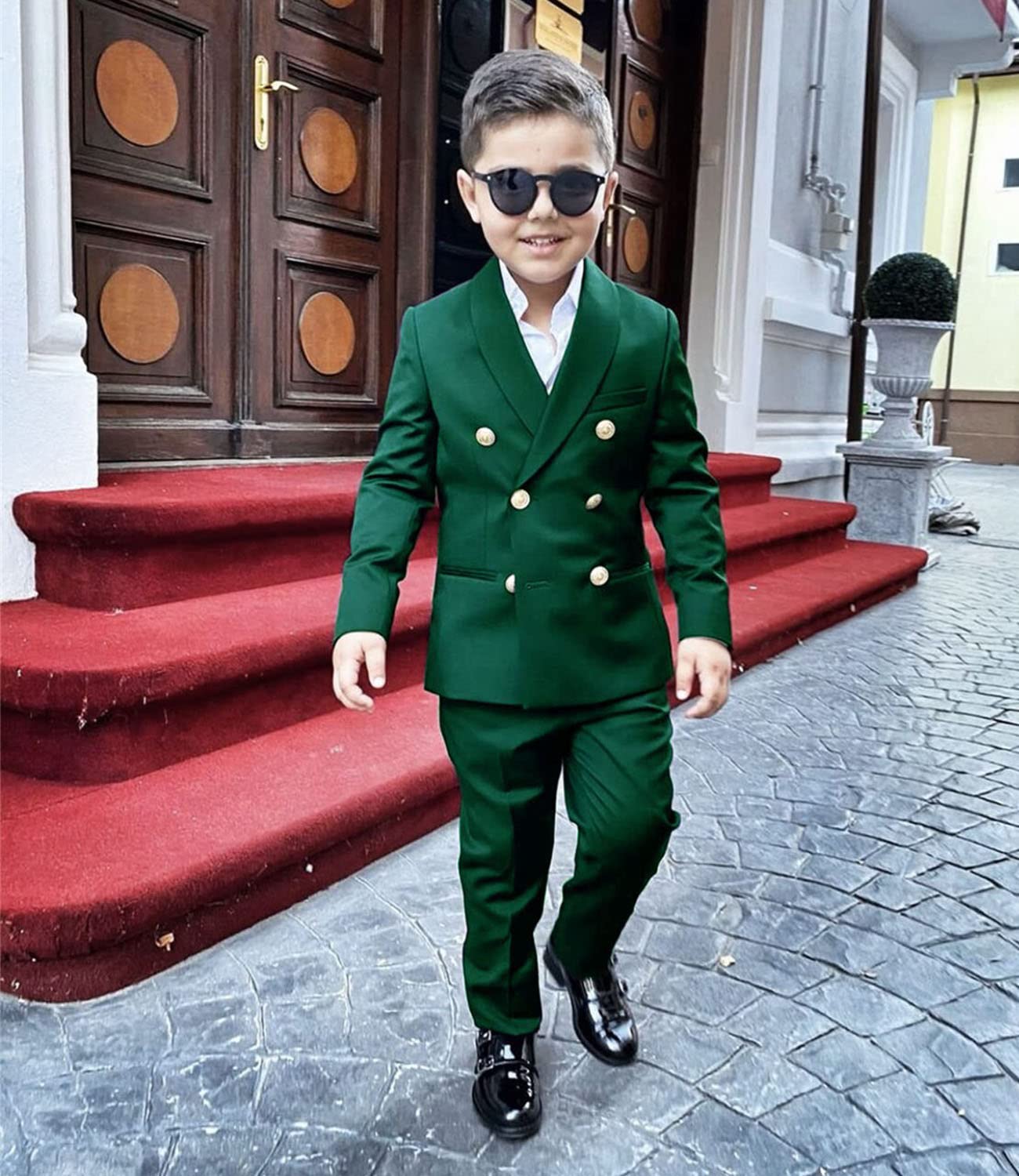 Traje de 2 piezas para niños, traje de esmoquin para niños, blazer y pantalones para boda, fiesta, traje de paginero