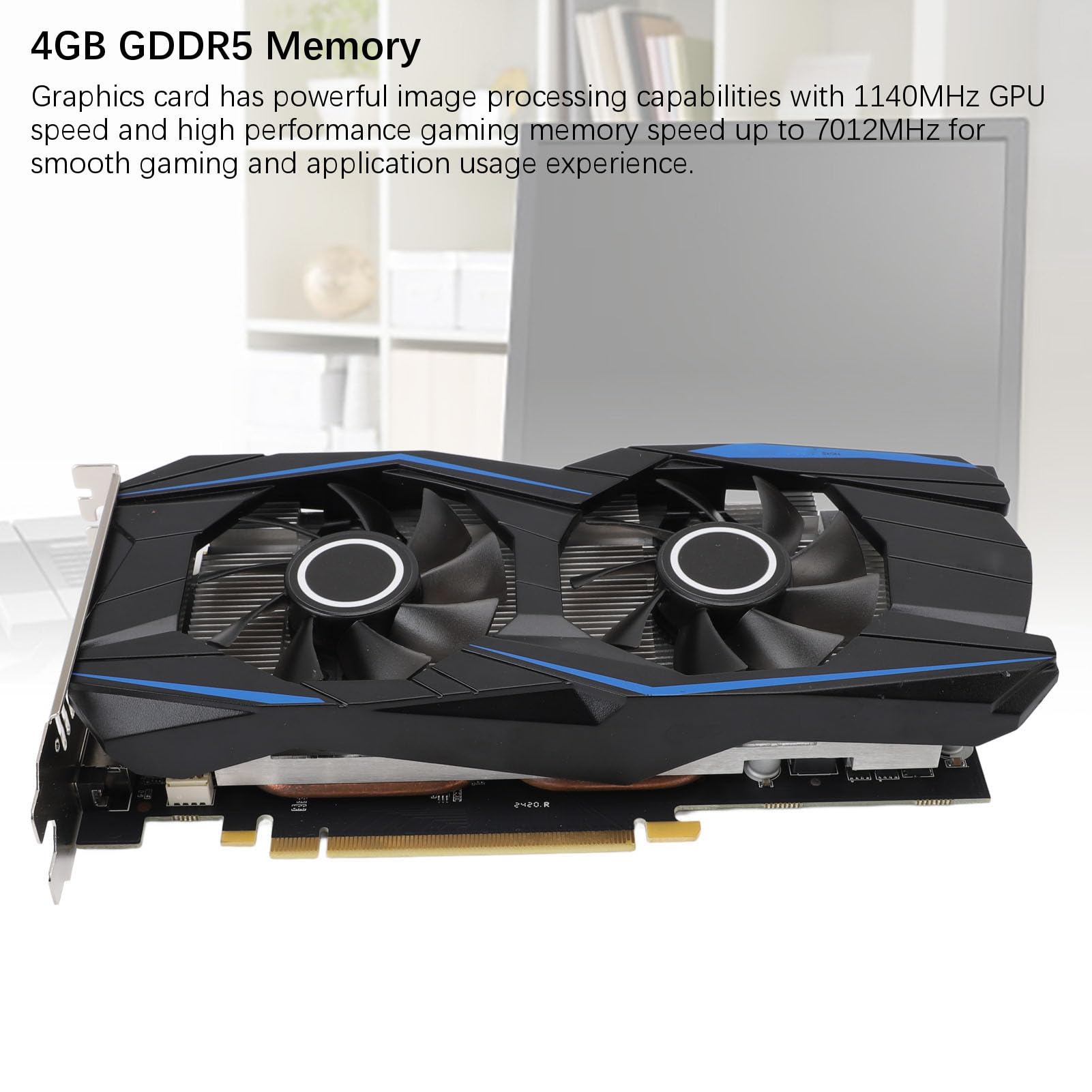 Scheda grafica per computer GDDR5 da 128 bit da 4 GB Supporto HDCP 2 ventole VR Ready Interfaccia multimediale ad alta definizione Scheda video da gioco potente per PC desktop da