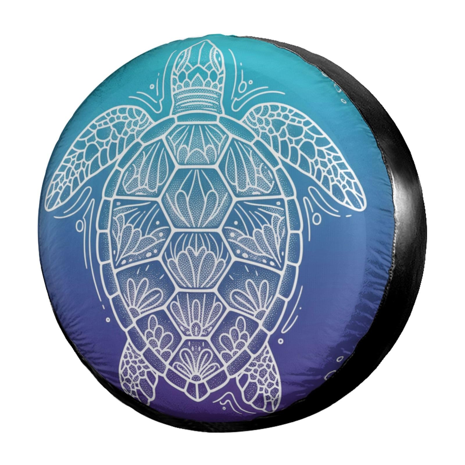 Dujiea Gradient Sea Turtle Spare Tire Cover, Universal Wheel Tire Cover Dust-Proof Tire Protectors for Trailer Rv Van SUV Truck Camper and Many Vehicle 14 15 16 17 Inch