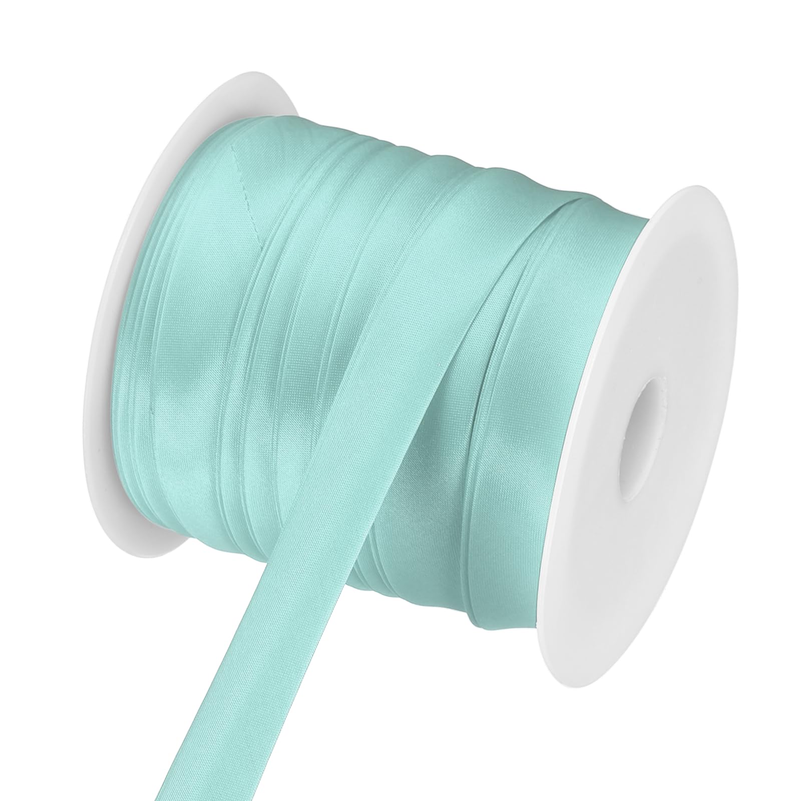 sourcing map Double Fold Bias Tape for Sewing, 3/4 Inch(2cm) x 25 Yards Satin Bias Binding Tape Continuous Bulk for Quilting Binding Seaming Hemming Fabric Piping DIY Craft, Water Blue โ image 1