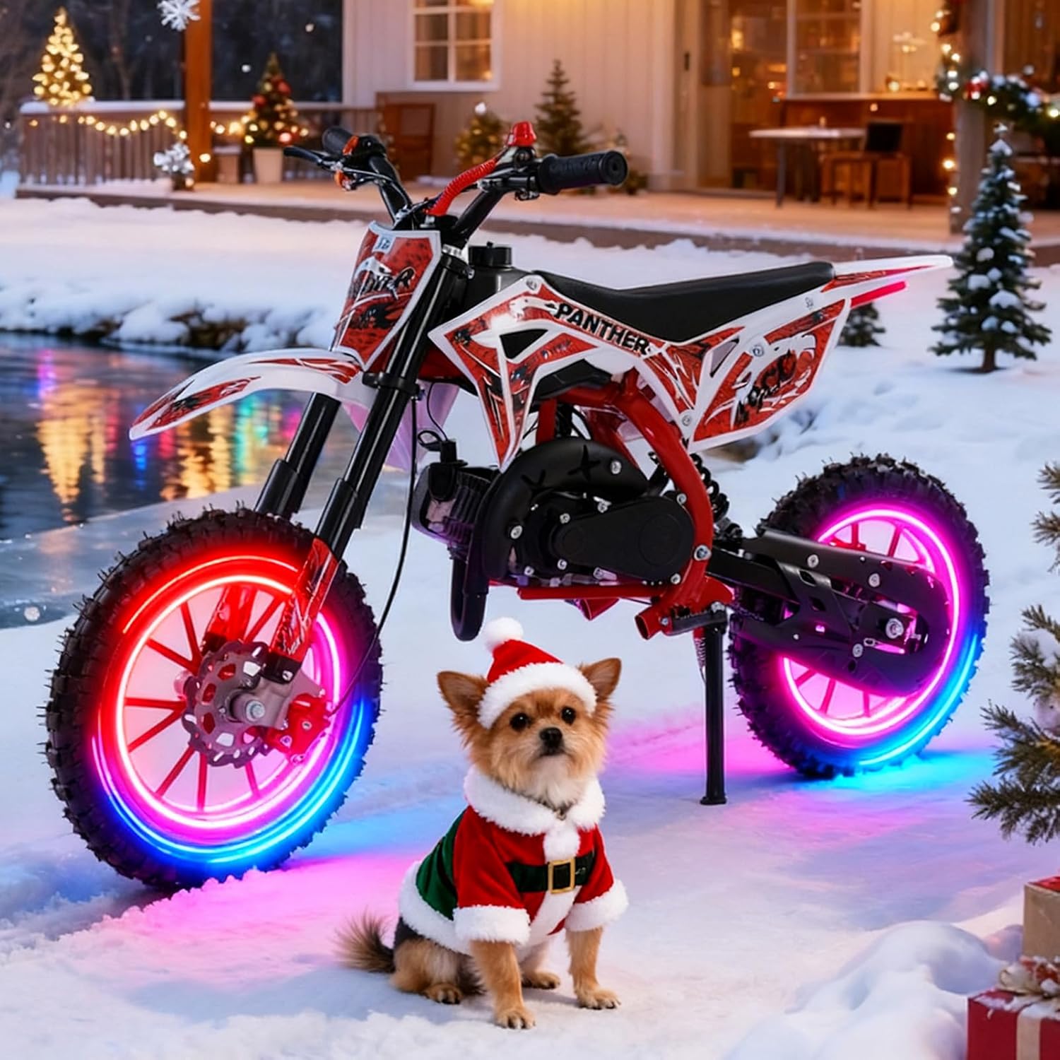 50cc Kids Dirt Bike 2 Stroke - Speeds up to 40MPH, Toddler Gas Powered Dirt Bike, Mini Dirtbike for Kids, Gas Motorcycle with Front Rear Disc Brakes, Ideal Gifts for Children Red