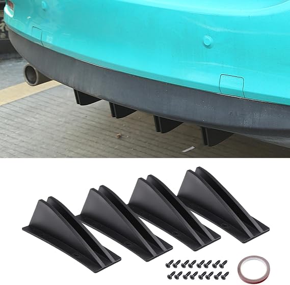Rear Bumper Lip Diffuser, Fin Diffuser Kit - Rear Bumper Deflector for Enhanced Rear Bumper Protection, Car Modified Accessories
