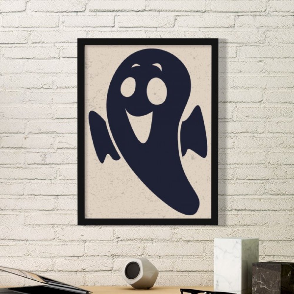 Affiche Halloween diable cadre noir pour salon et bureau