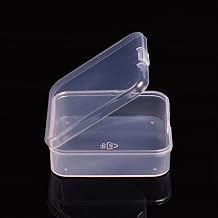 Mini Square Convenient Plastic Storage Box with Hinged Lid, 6.5x6.5x2.0 cm