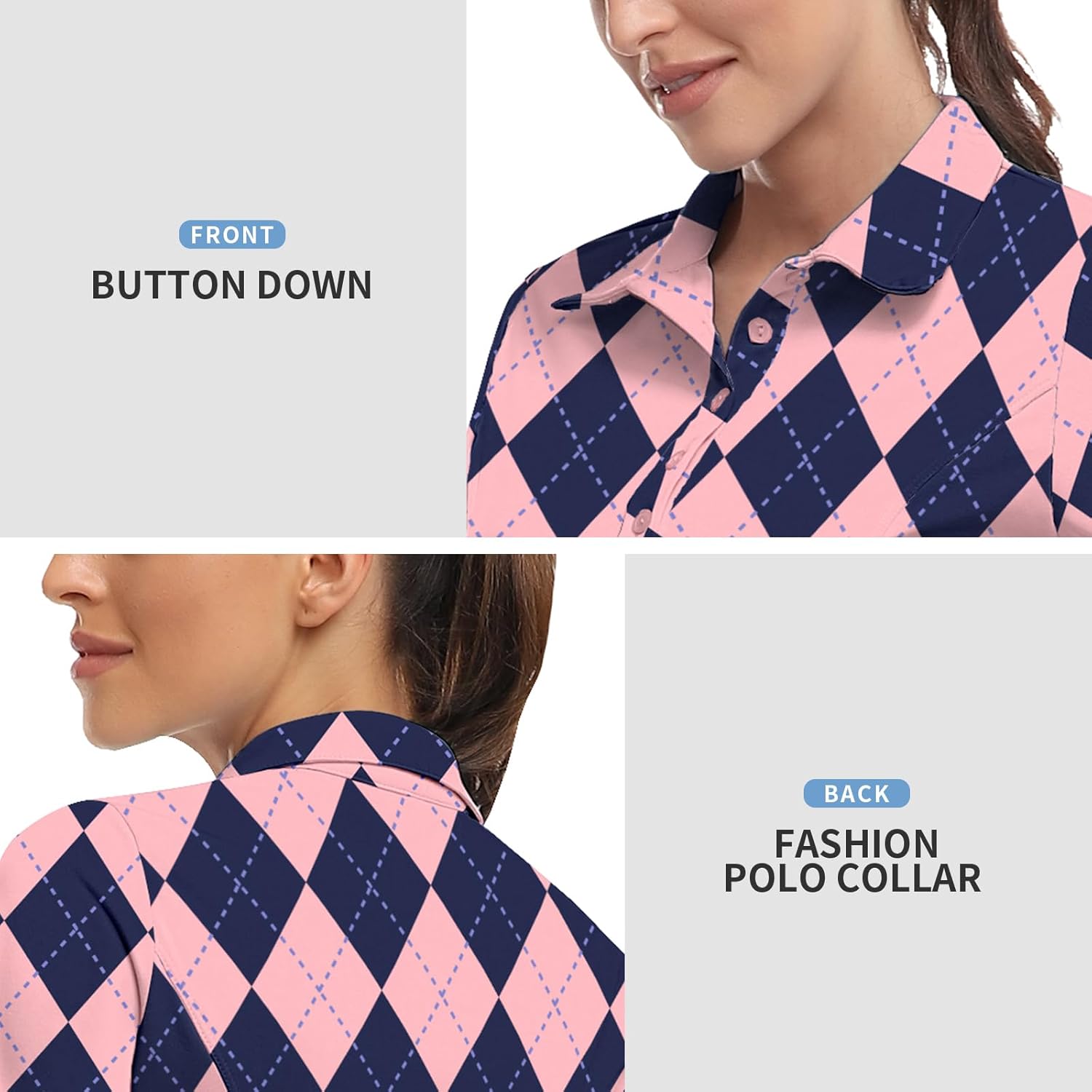 Soneven Women Polo Golf Tennis Dress Built in Shorts Short Sleeve Workout Athletic Pleated Dresses with Pockets - Image 3