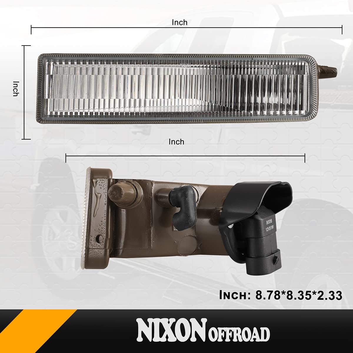 Nixon Offroad Driving Fog Lights Fit for 2003-2006 Scion XB, Bumper Lights With 2pc (Clear)