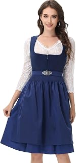 Women's German Dirndl Dress Bavarian Oktoberfest Halloween Carnival Costumes for Holiday