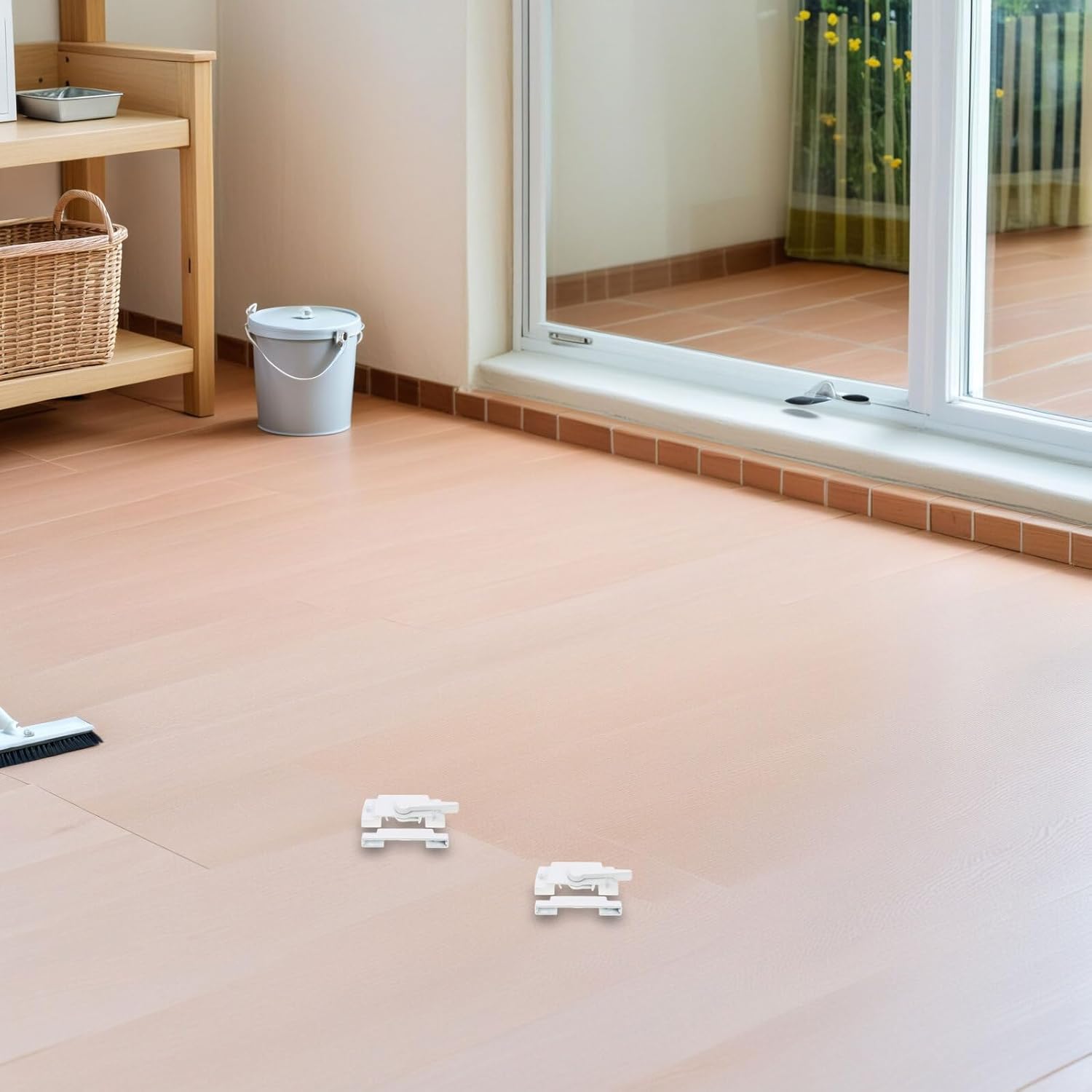 TEHAUX 6 Sets White Right Side Sash Window Locks with Zinc Alloy Latches and Keeper for Vertical and Horizontal Sliding Windows Replacement Security Bolts