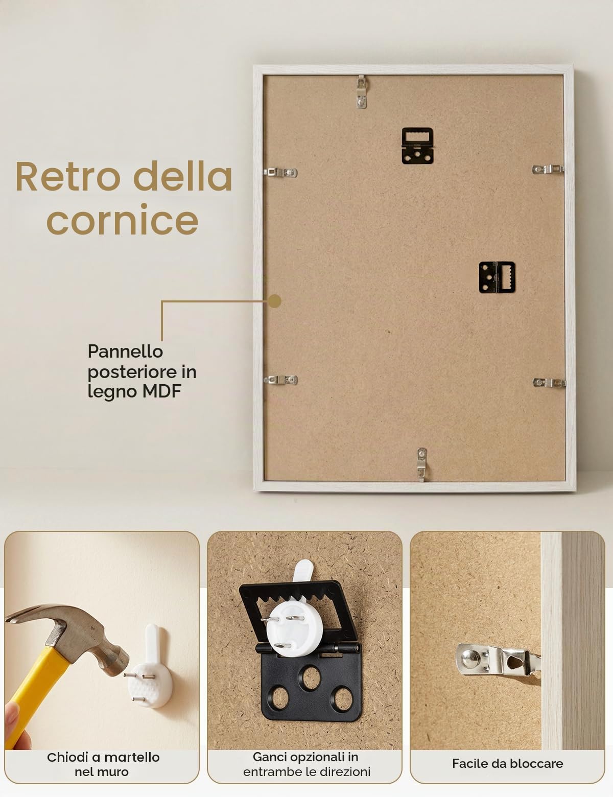 HOUSE DAY set di 3 cornici A4 - cornice in legno 21x30cm, cornice per poster in plexiglass, cornice per poster, cornice per documenti per poster moderni, cornice per foto in MDF (bianco)