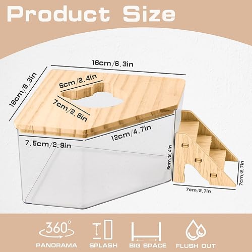 Miniatura 2 de Baño de arena de hámster, contenedor de baño de arena para hámster del pentágono con escalera de escalada, caja de excavación de hámster acrílico