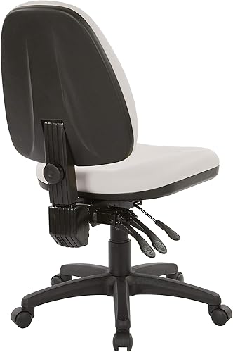 Miniatura 19 de Office Star - Silla ergonómica de oficina de doble función con respaldo acolchado ajustable y soporte lumbar integrado, sin brazos, tela de vino de