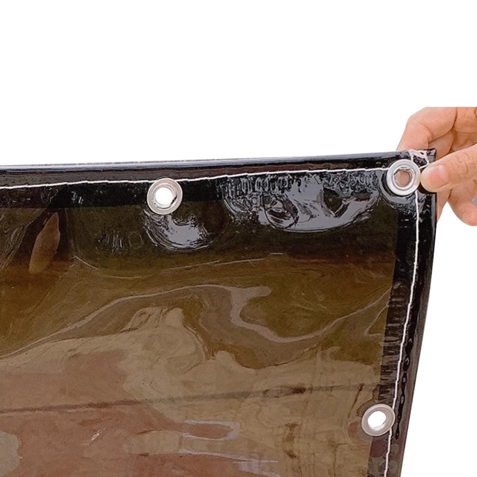 Lona negra con ojales impermeable de 1.8x2.4 m para aislamiento y sombra de vegetación