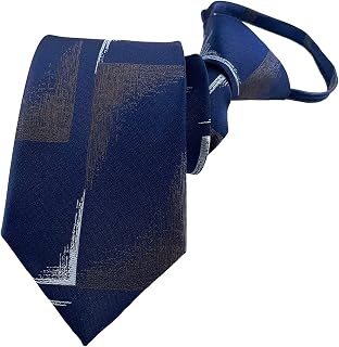 Zipper Ties for Men, 2.76 Inch Classic Woven Silk Zip Necktie Pre-tied Paisley Various Designs Zipper Neck Tie