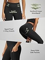 Vista 5 de ODODOS - Leggings capri de cintura alta para mujer con bolsillos, control de abdomen, no se transparentan, para entrenamiento atlético, running