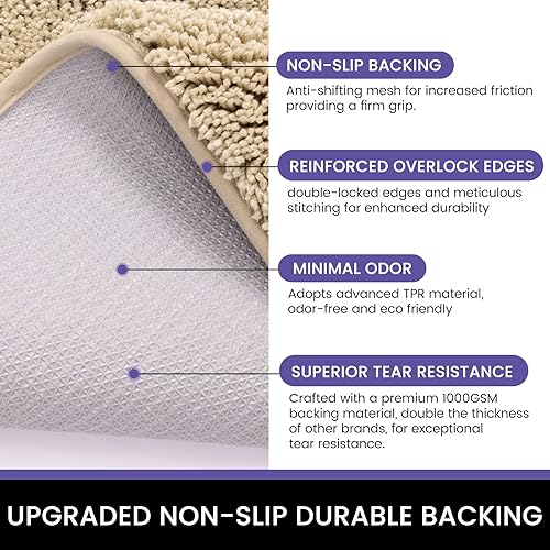 Miniatura 5 de Tapete para puerta de interior, tapete para perros para patas fangosas, súper absorbente, alfombra de entrada de bajo perfil con parte trasera