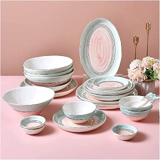 Dinner Set for Luxury Restaurant and Home, High-End Dinner Set, Ceramics Dinner Sets, 43 Pieces Nordic Style Light Luxury Porcelain Dinnerware Set,