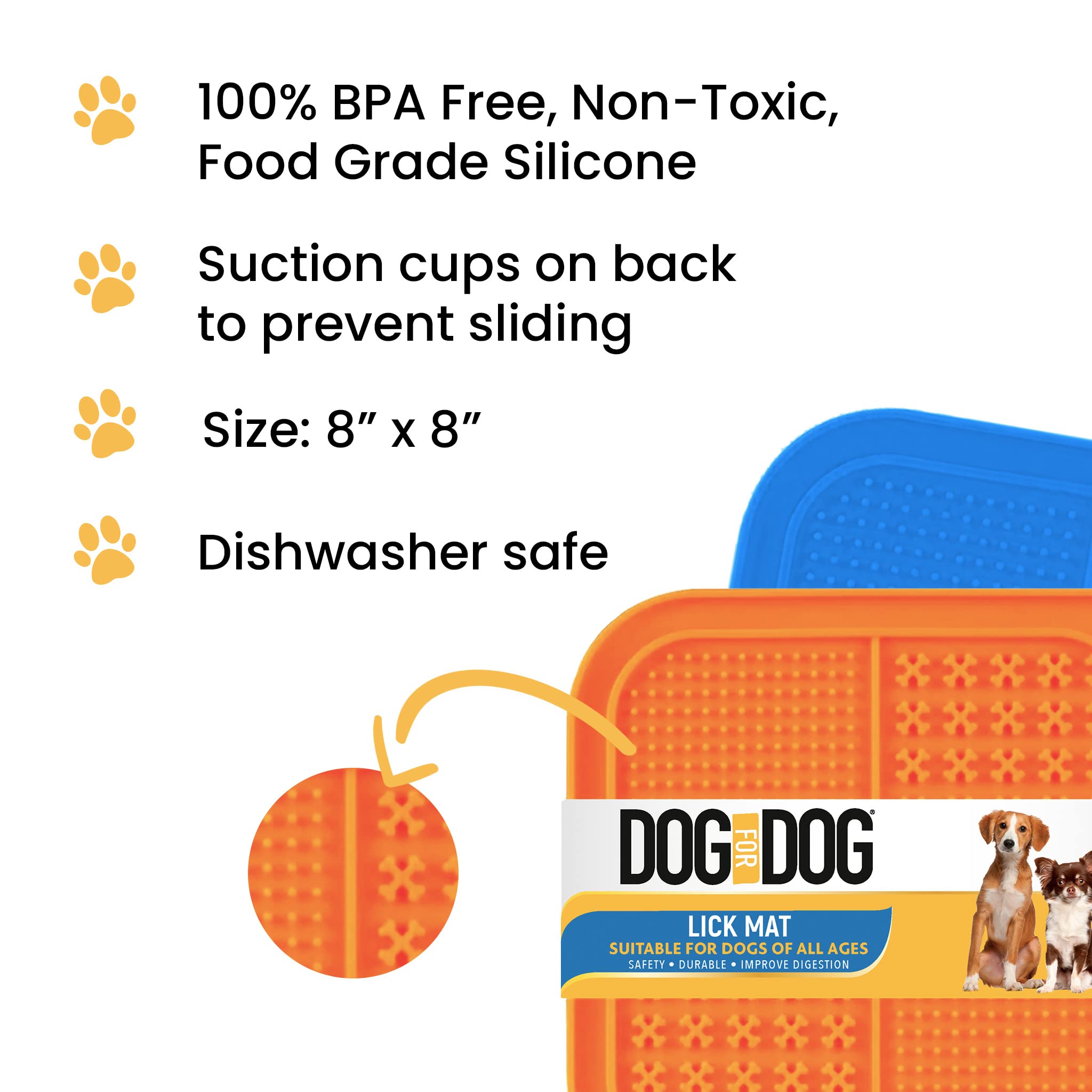 Licky Mats for Dogs - Dog Lick Mats for Large Dogs & Small Dogs | Lick Mat for Dogs, Non-Slip Silicone Mat with Suction Cups & BPA-Free | Dog Lick Pad for Peanut Butter & Treats, Dog Food Slow Feeder 1