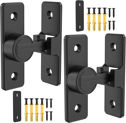 Miniatura 9 de Cerradura de Puerta de Granero de 90 Grados Resistente, Pestillo de Puerta Corredera de Aleación de Zinc para Granero, Jardín, Baño, Cerca, Níquel-1