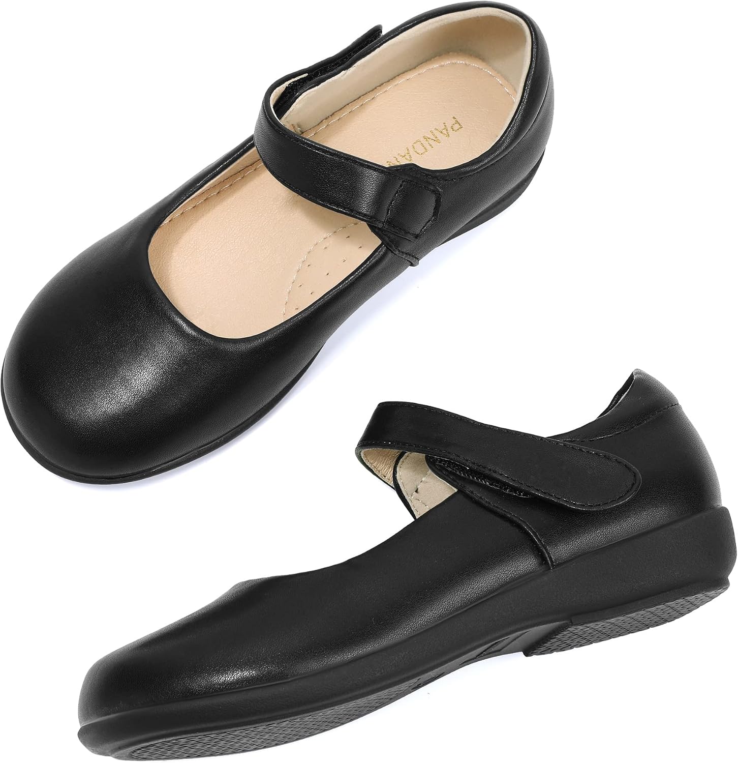 PANDANINJIA Sandy Girls Mary Jane School Uniform Shoes Dress Girls Flats for Toddler Little Kid Big Kid