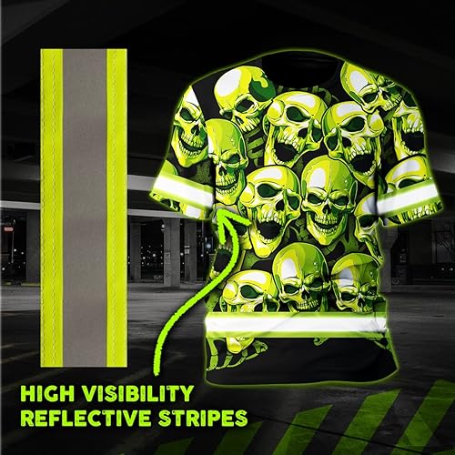 Miniatura 3 de Camiseta de alta visibilidad con bandera de EE. UU., con nombre personalizado, ropa de trabajo de seguridad reflectante, caminantes