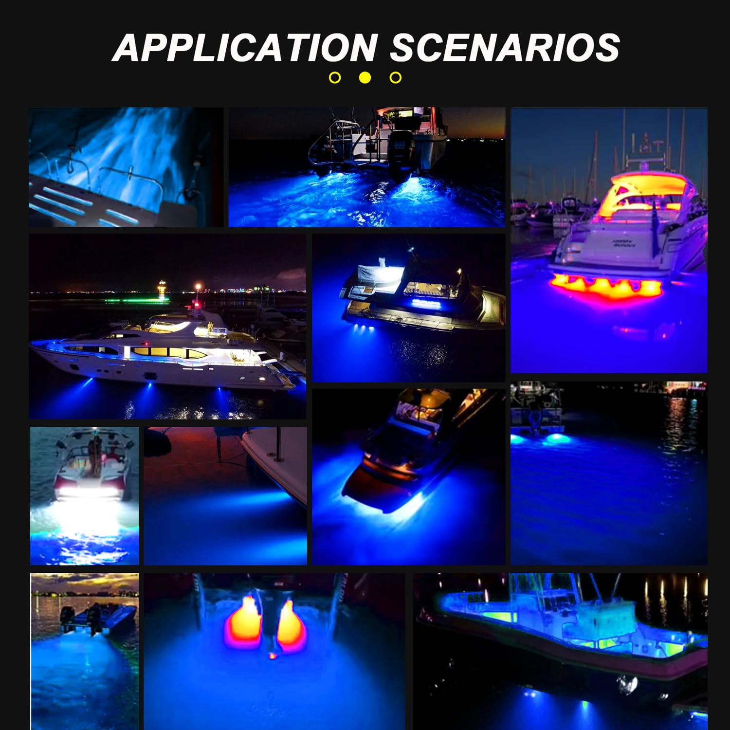 Greluma 2 Pcs Éclairage de pont intérieur étanche à 48LED pour bateau,éclairage de courtoisie,éclairage de navigation,tableau arrière,cabine,pour ponton,bateau de pêche,kayak,voilier,12/24V,bleu