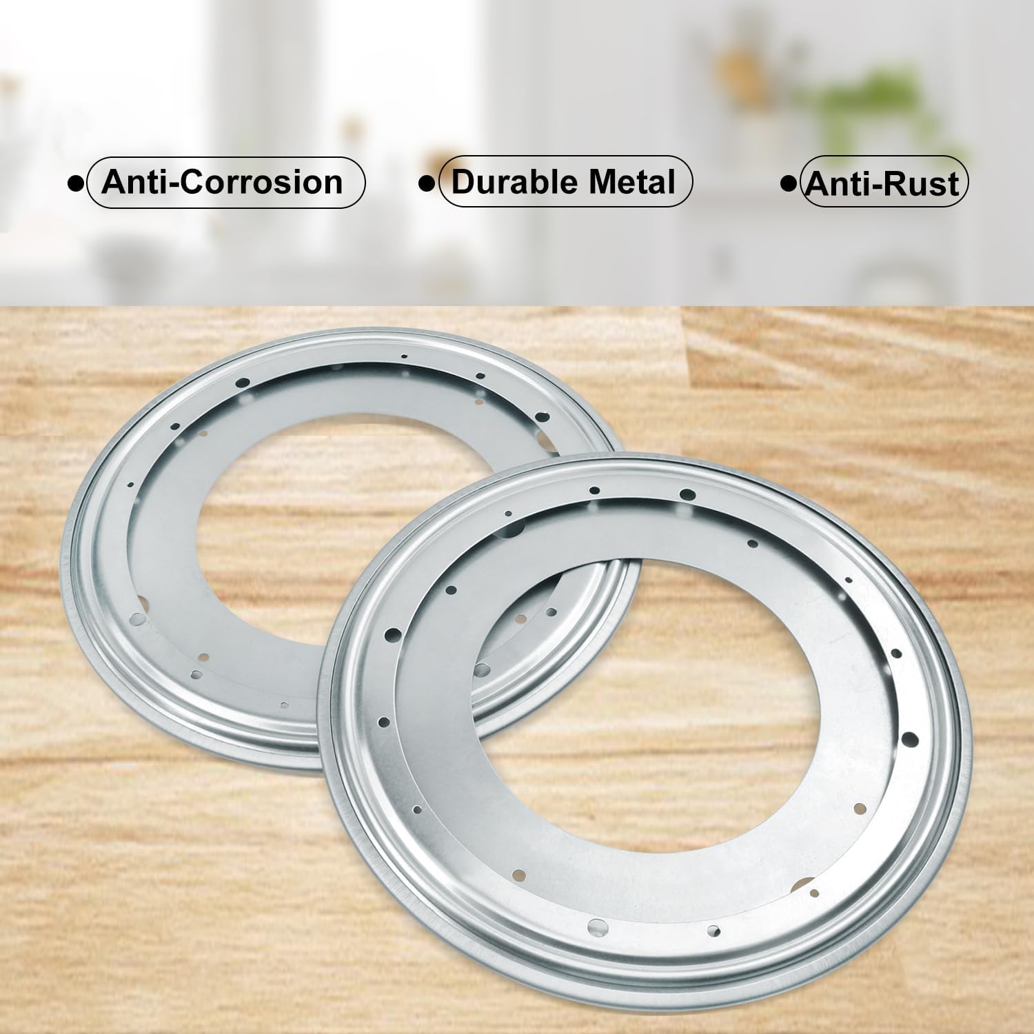 9 Pack 12" Lazy Susan Turntable Bearing Plate, Heavy Duty 1000lbs Load Capacity, Lazy Susan Turntable Ball Bearing for Rotating Table, Serving Tray, Kitchen Storage(Silvery)