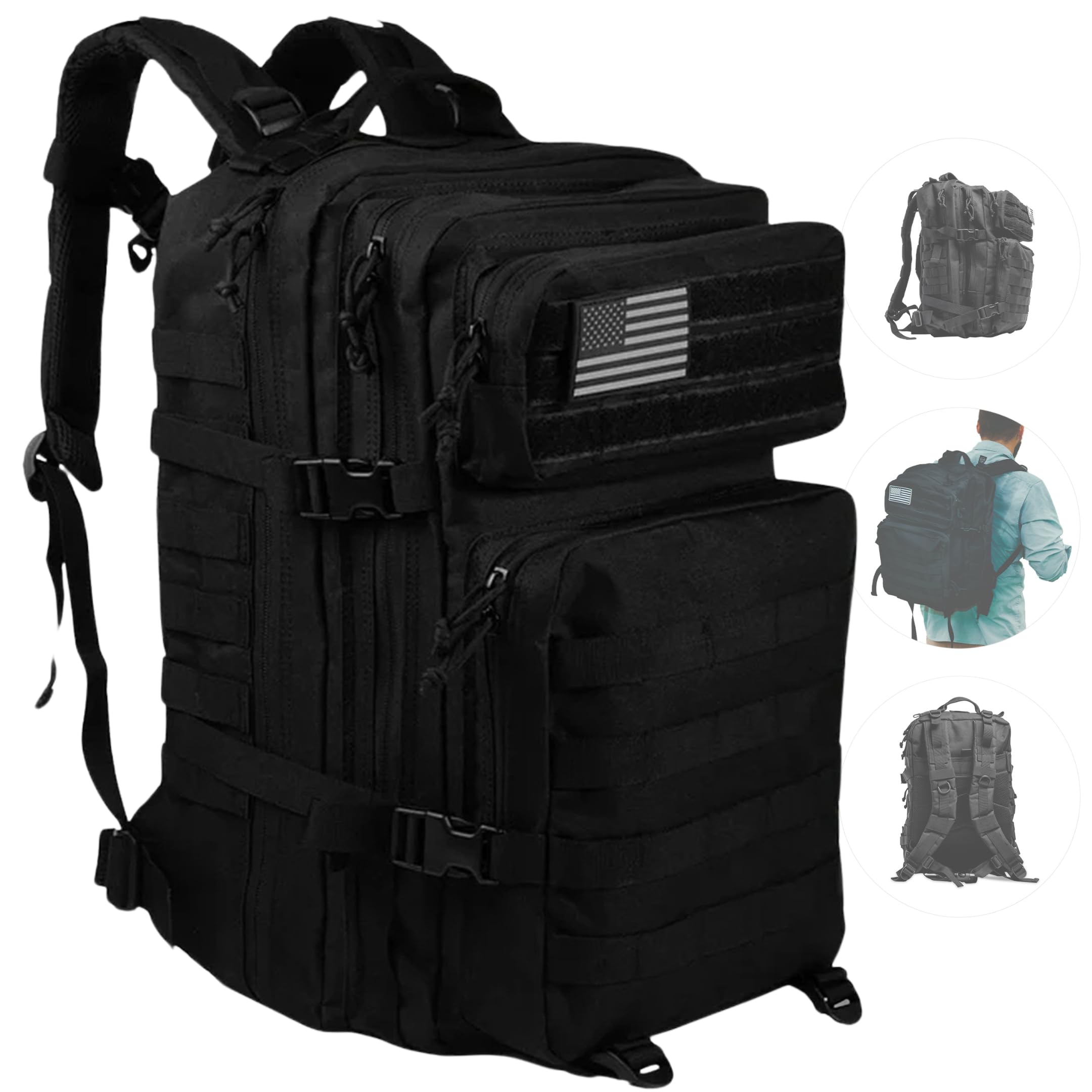 MODERN NEEDS 40L Tactical Backpack | Heavy Duty Military Backpack for Men | Molle Tactical Bag with 7 Compartments | Assault Pack Daypack | Outdoor