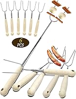 Vista 1 de Palitos para asar malvaviscos, palos de 32 pulgadas de largo para hoguera, palos resistentes para perros calientes para fogatas, brochetas