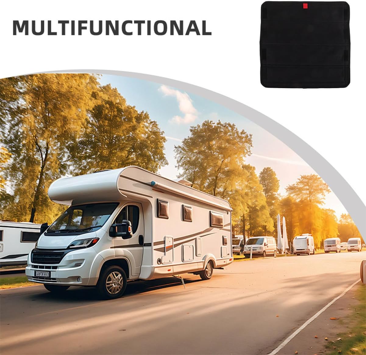 Zerodeko 2PCS RV Window Shade Foldable Blackout Cover for Skylight Vent Privacy Sunshade for RV Trailer 16.11x16.11in for Camping and Travel