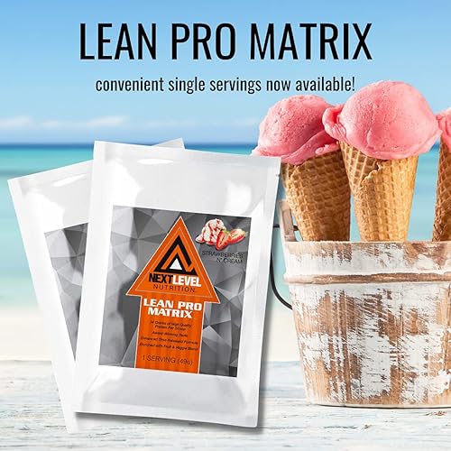 Miniatura 2 de Lean Pro Matrix Protein Travel Packs por Next Level Nutrition  Fresas y crema  Suministro de 7 días