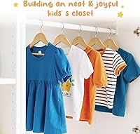 Vista 8 de HOUSE DAY Perchas de madera para el armario, paquete de 20 perchas de madera para ropa de bebé, percha de madera resistente con barra antideslizante