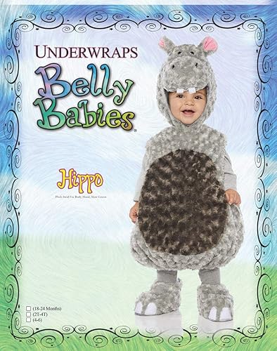 Miniatura 2 de UNDERWRAPS Disfraz unisex para bebés de hipopótamo de felpa para niños pequeños